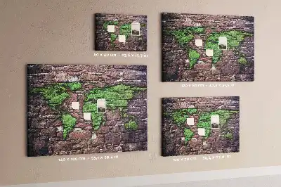 Kurk prikbord Wereldkaart aan de muur
