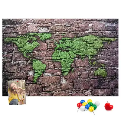 Kurk prikbord Wereldkaart aan de muur