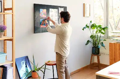 Memobord van kurk Metalen abstractie
