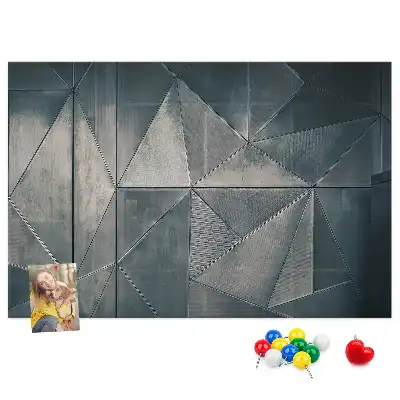 Memobord van kurk Metalen abstractie