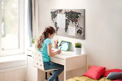 Kurk prikbord Artistieke continentenkaart