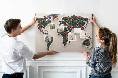 Kurk prikbord Artistieke continentenkaart