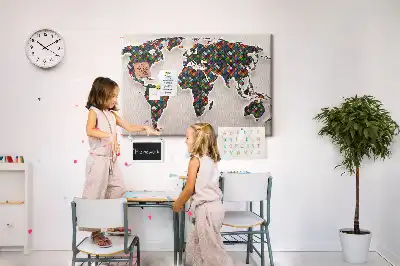 Kurk prikbord Artistieke continentenkaart