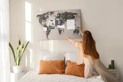 Kurk prikbord Artistieke continentenkaart
