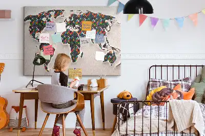 Kurk prikbord Artistieke continentenkaart