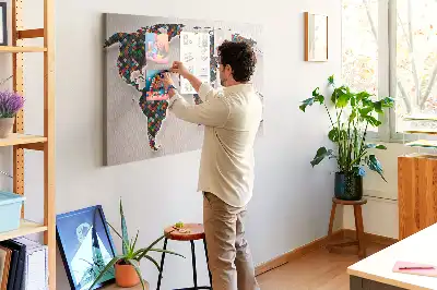Kurk prikbord Artistieke continentenkaart