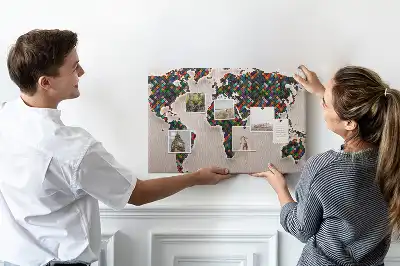 Kurk prikbord Artistieke continentenkaart
