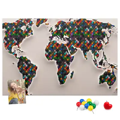 Kurk prikbord Artistieke continentenkaart