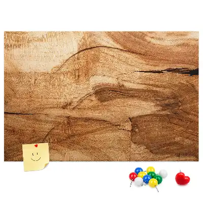 Memobord van kurk met houttextuur