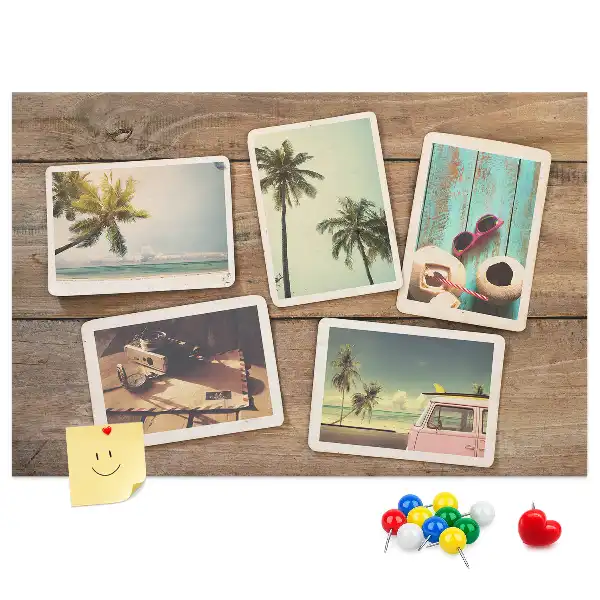 Kurk prikbord Polaroidfoto's