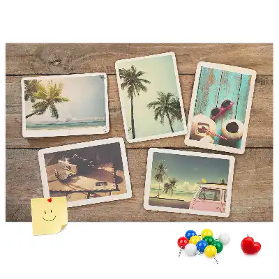 Kurk prikbord Polaroidfoto's