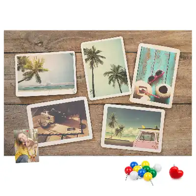 Kurk prikbord Polaroidfoto's