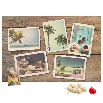 Kurk prikbord Polaroidfoto's