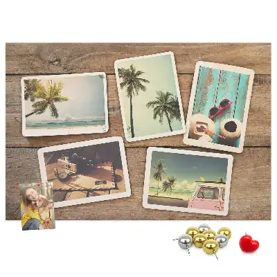 Kurk prikbord Polaroidfoto's