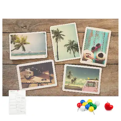 Kurk prikbord Polaroidfoto's