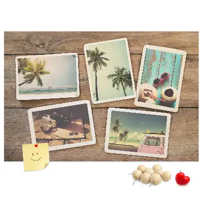 Kurk prikbord Polaroidfoto's