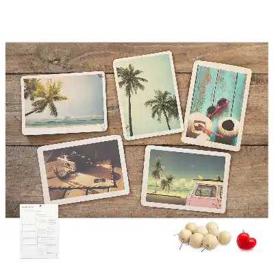 Kurk prikbord Polaroidfoto's