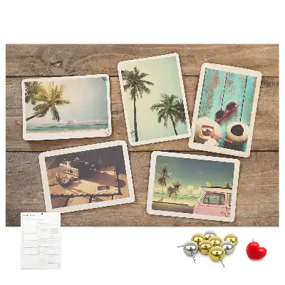 Kurk prikbord Polaroidfoto's
