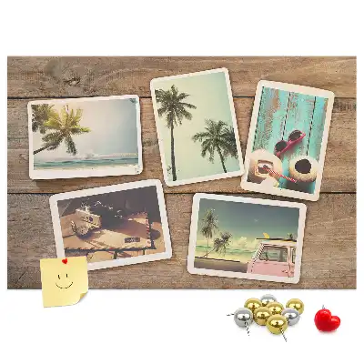 Kurk prikbord Polaroidfoto's