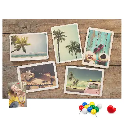 Kurk prikbord Polaroidfoto's