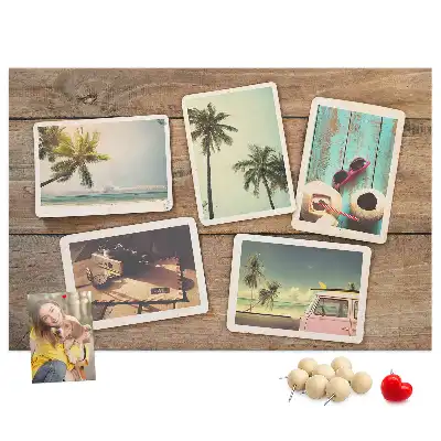 Kurk prikbord Polaroidfoto's