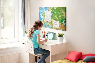 Memobord van kurk Geografie Wereldkaart