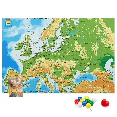 Memobord van kurk Geografie Wereldkaart