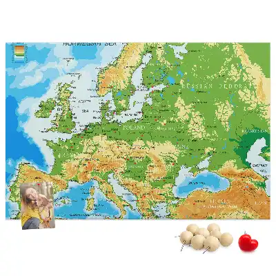 Memobord van kurk Geografie Wereldkaart