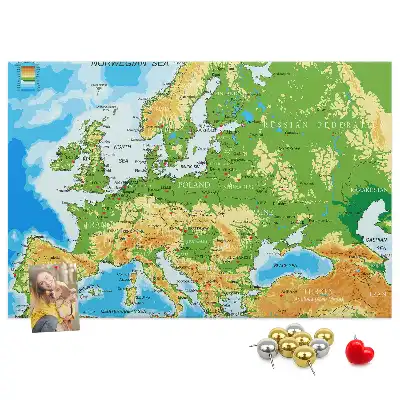 Memobord van kurk Geografie Wereldkaart