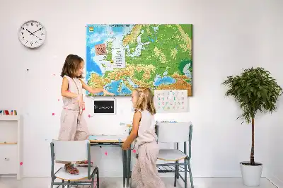 Memobord van kurk Geografie Wereldkaart