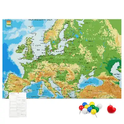 Memobord van kurk Geografie Wereldkaart