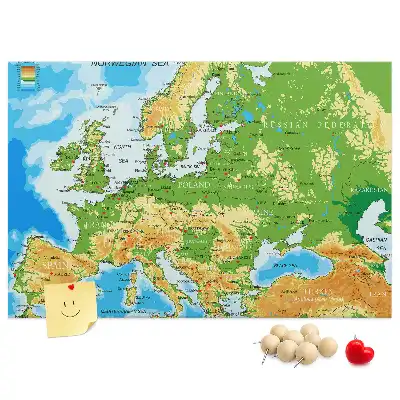 Memobord van kurk Geografie Wereldkaart