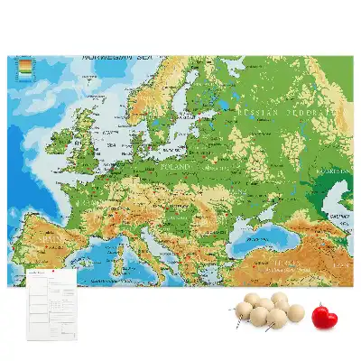 Memobord van kurk Geografie Wereldkaart