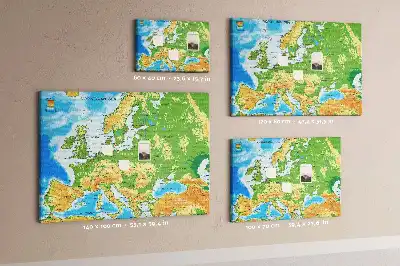 Memobord van kurk Geografie Wereldkaart