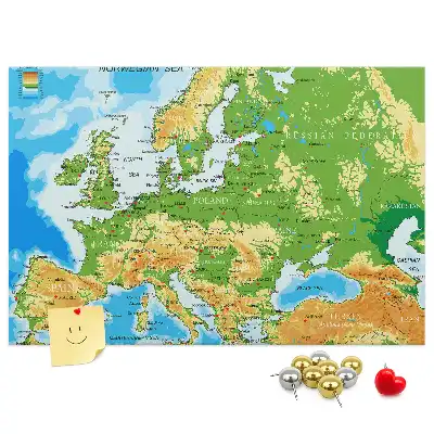 Memobord van kurk Geografie Wereldkaart