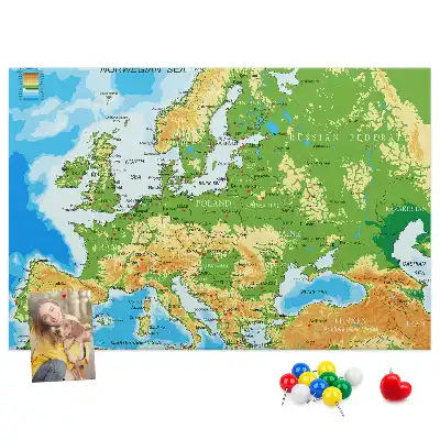Memobord van kurk Geografie Wereldkaart