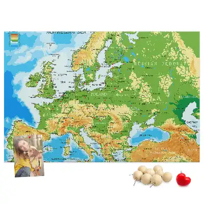 Memobord van kurk Geografie Wereldkaart