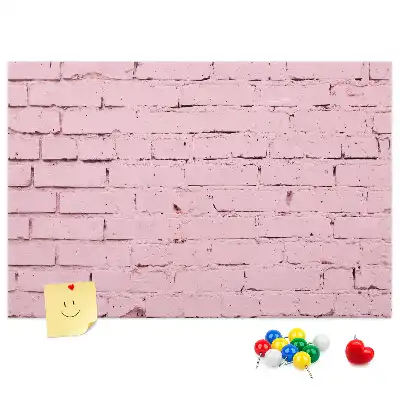 Kurk prikbord met bakstenen muur print