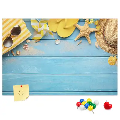 Kurken memobord strandmotief