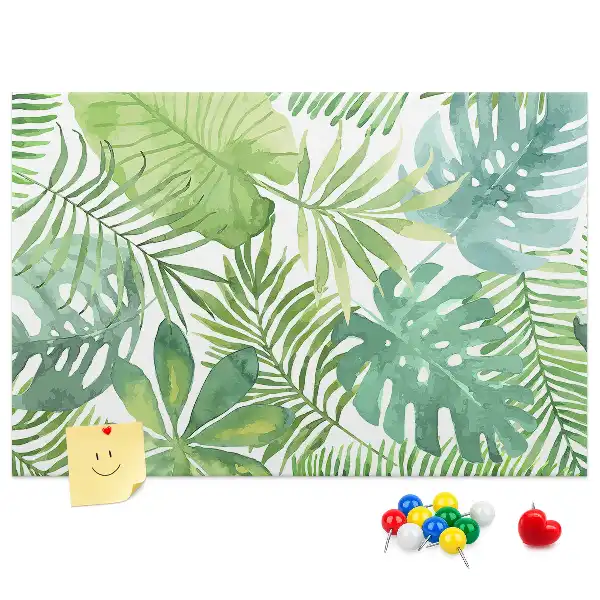 Memobord van kurk Tropische bladeren plantencompositie