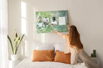 Memobord van kurk Tropische bladeren plantencompositie