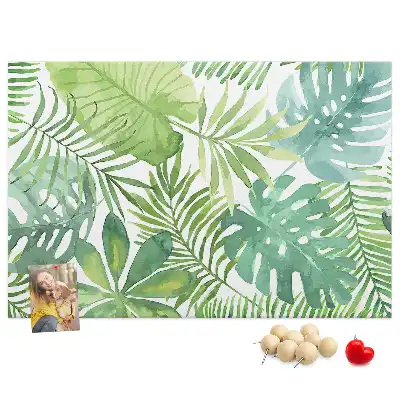 Memobord van kurk Tropische bladeren plantencompositie