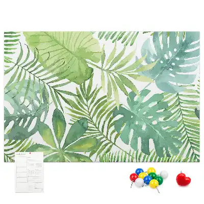 Memobord van kurk Tropische bladeren plantencompositie