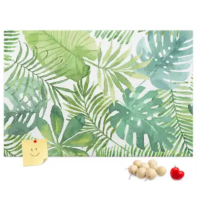 Memobord van kurk Tropische bladeren plantencompositie