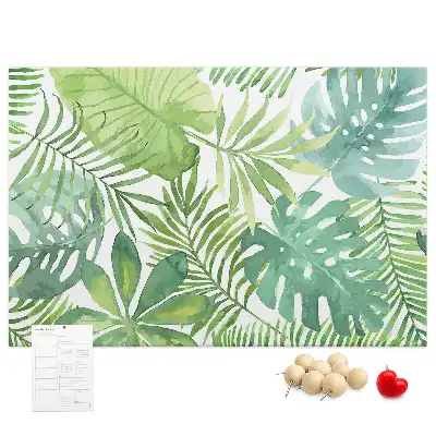 Memobord van kurk Tropische bladeren plantencompositie
