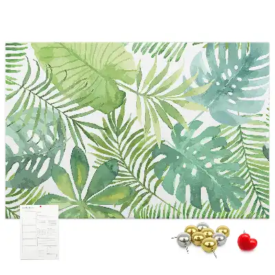 Memobord van kurk Tropische bladeren plantencompositie