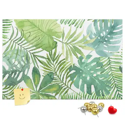 Memobord van kurk Tropische bladeren plantencompositie