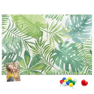 Memobord van kurk Tropische bladeren plantencompositie