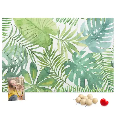 Memobord van kurk Tropische bladeren plantencompositie