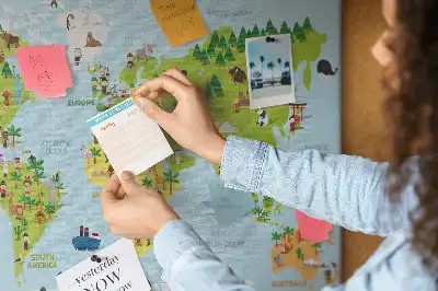 Memobord van kurk Wereldkaart Culturen